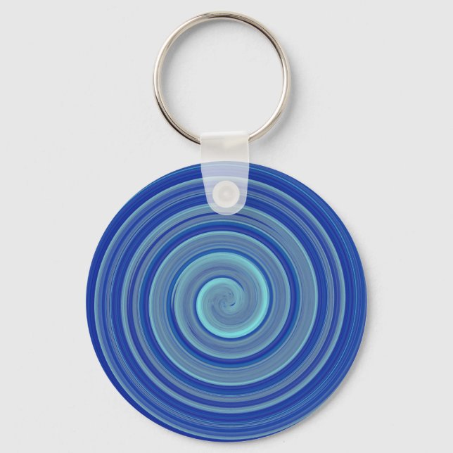 Blue and turquoise spiral key ring (Front)