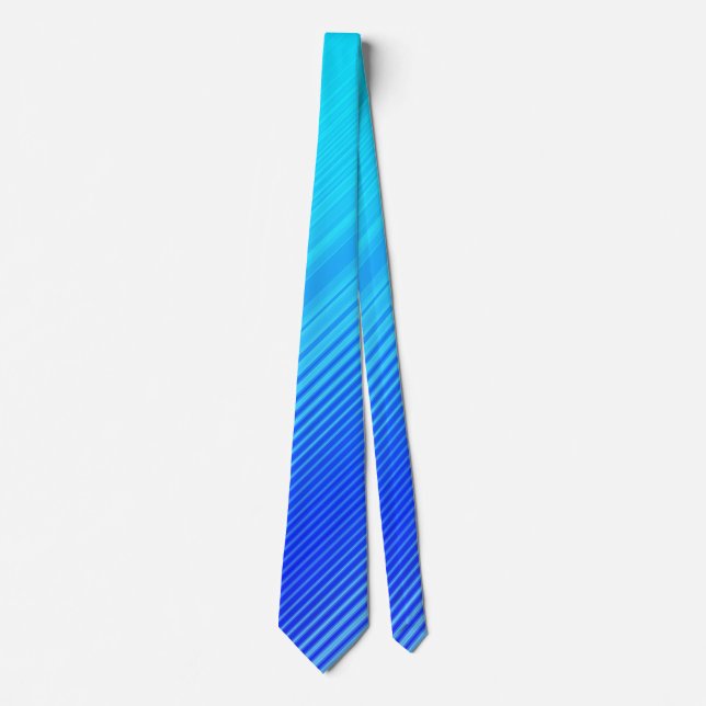 Blue and Turquoise Stripes Tie (Front)