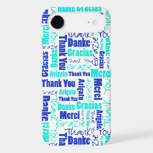 Blue and Turquoise Thank You Word Cloud