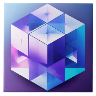 Blue and Violet 3D Ceramic Tile