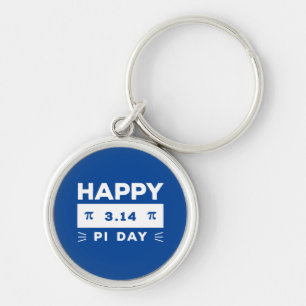 Blue And White 3.14 Happy Pi Day Key Ring