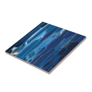 Blue and White abstract Ceramic Tile