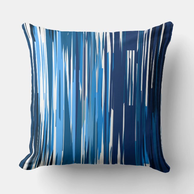 Blue and white abstract   cushion (Front)