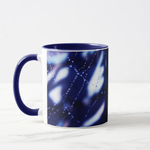 Blue and white abstract mug