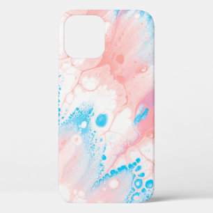 Blue and white abstract painting iPhone 12 case