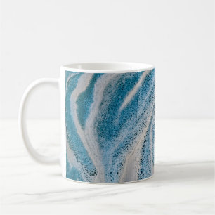 Blue and white abstract painting coffee mug