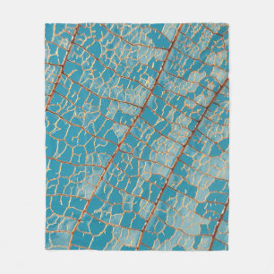 Blue and white abstract painting fleece blanket