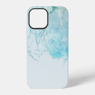 Blue and white abstract painting iPhone 12 case