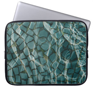 Blue and white abstract painting laptop sleeve