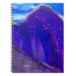 Blue and white abstract painting notebook