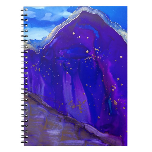 Blue and white abstract painting notebook (Front)