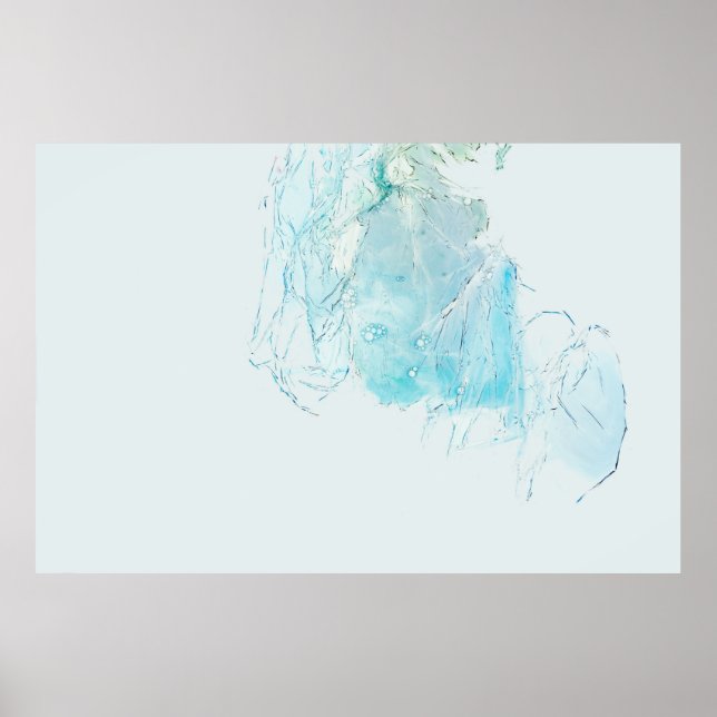 Blue and white abstract painting poster (Front)