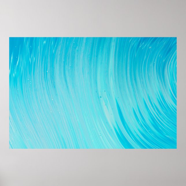 Blue and white abstract painting poster (Front)
