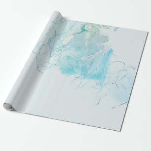 Blue and white abstract painting wrapping paper