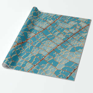 Blue and white abstract painting wrapping paper