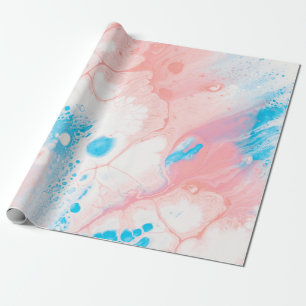 Blue and white abstract painting wrapping paper