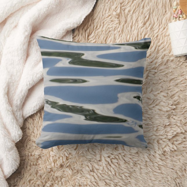 Blue And White Abstract Pattern Cushion (Blanket)
