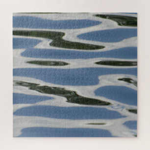 Blue And White Abstract Pattern Jigsaw Puzzle