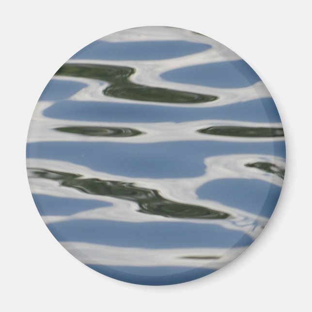 Blue And White Abstract Pattern Magnet (Front)