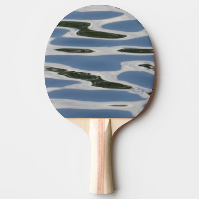 Blue And White Abstract Pattern Ping Pong Paddle (Front)