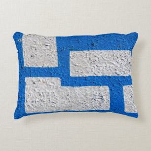 Blue and White Abstract Pillow
