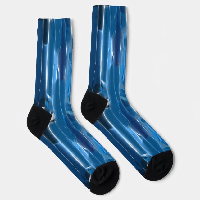 Blue and white abstract   socks (Right)
