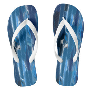 Blue and white abstract   thongs