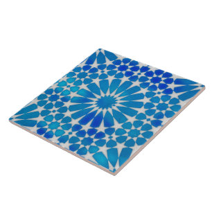 Blue and white aesthetic pattern ceramic tile