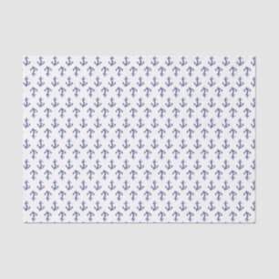 Blue and white anchor allover pattern tissue paper