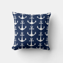 Blue and White Anchor Pattern Nautical Boat Pool