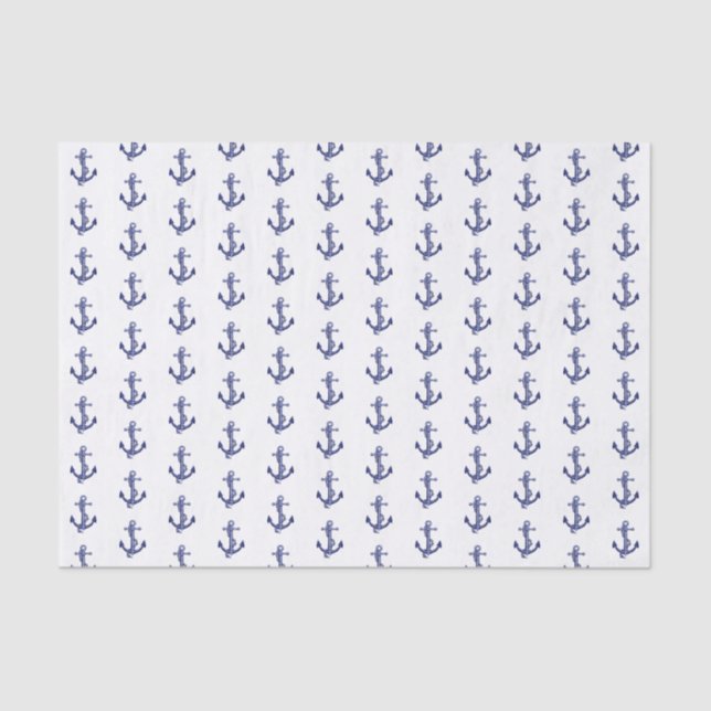 Blue and white anchor tissue paper (Front)