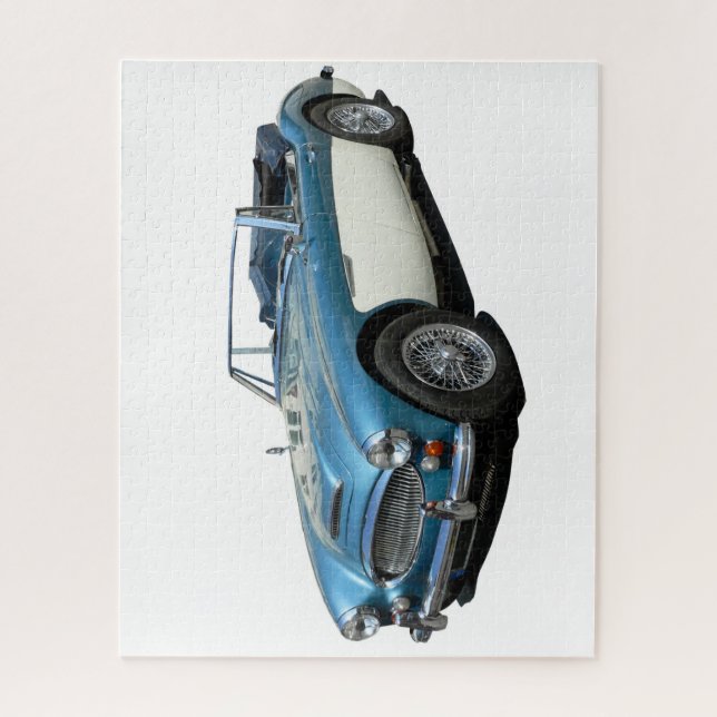 Blue and white Austin Healey 3000 Sports Car Jigsaw Puzzle (Vertical)