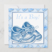 Blue and White Baby Shoes Boy Shower