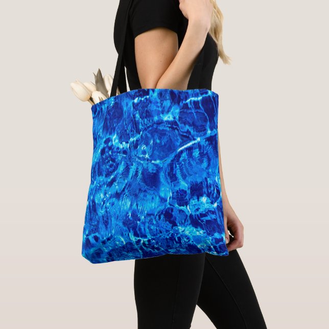 Blue And White Background Tote Bag (Close Up)