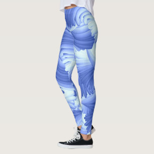 Blue and White Bad Paint Job Leggings