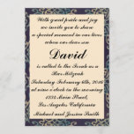 Blue and White Bar Mitzvah/Birthday Invitation<br><div class="desc">Attract your guests to your party with this beautiful card for Bar Mitzvahs and birthday parties! Purchase yours today!</div>