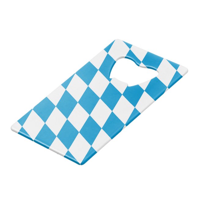 Blue and White Bavaria Diamond Flag Pattern (Front Angled)