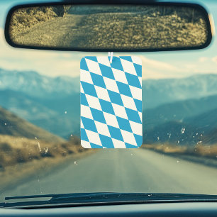 Blue and White Bavaria Diamond Flag Pattern Car Air Freshener