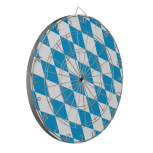 Blue and White Bavaria Diamond Flag Pattern Dartboard