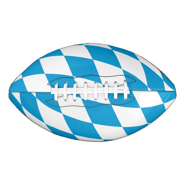 Blue and White Bavaria Diamond Flag Pattern Football (Front)