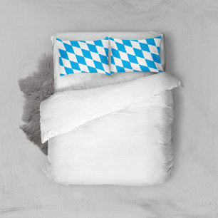 Blue and White Bavaria Diamond Flag Pattern Pillowcase