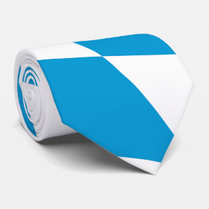 Blue and White Bavaria Diamond Flag Pattern Tie