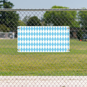 Blue and White Bavaria Rhombus Flag Pattern Banner