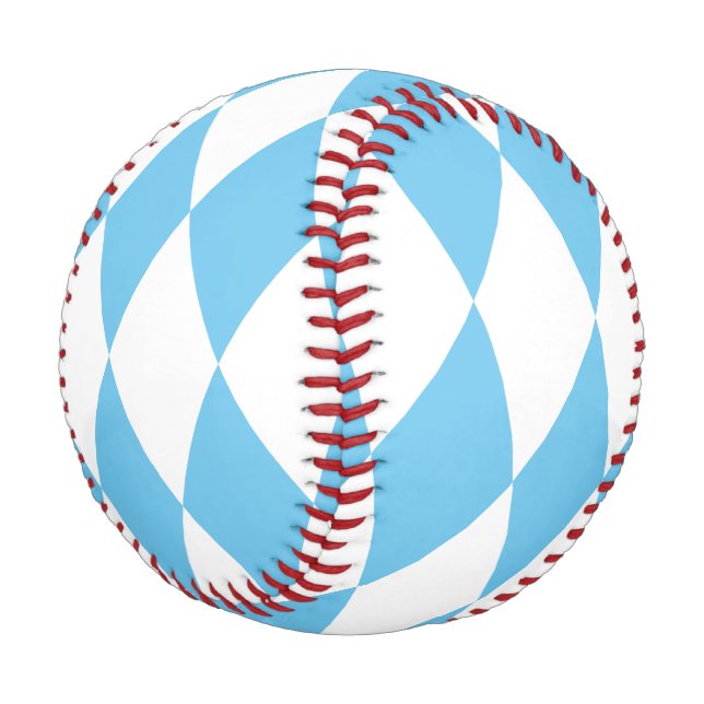 Blue and White Bavaria Rhombus Flag Pattern Baseball (Angled)