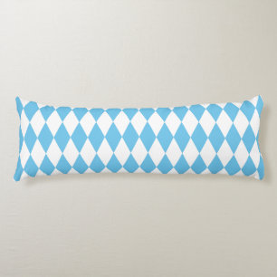Blue and White Bavaria Rhombus Flag Pattern Body Cushion