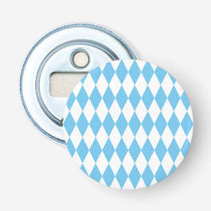 Blue and White Bavaria Rhombus Flag Pattern Bottle Opener