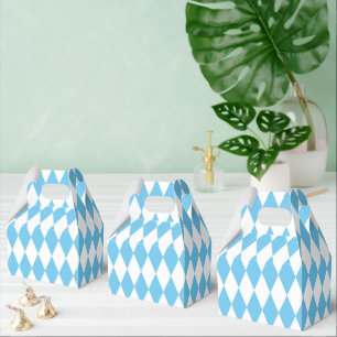Blue and White Bavaria Rhombus Flag Pattern Favour Box