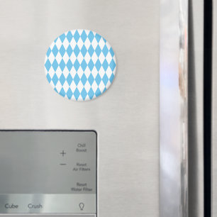 Blue and White Bavaria Rhombus Flag Pattern Magnet
