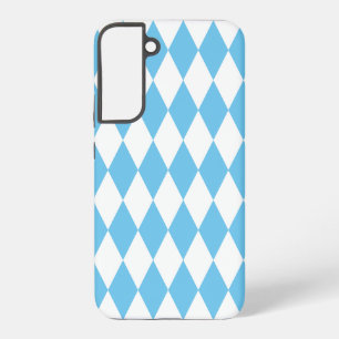 Blue and White Bavaria Rhombus Flag Pattern Samsung Galaxy Case