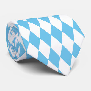 Blue and White Bavaria Rhombus Flag Pattern Tie